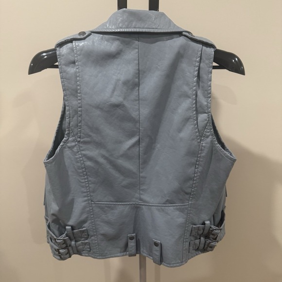 Vtg 90s Y2K Gray Moto Vest Biker Utility Minimalist Soft Grunge Women's Large - Picture 7 of 11